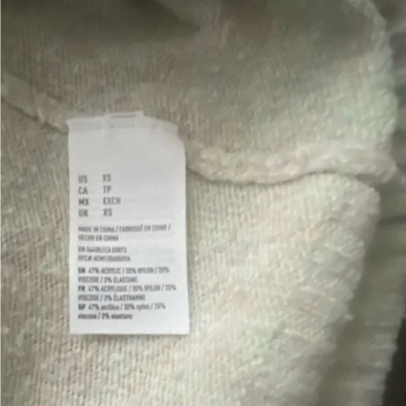 American Eagle Knit Cropped Hooded Sweater Oat XS - Picture 7 of 12